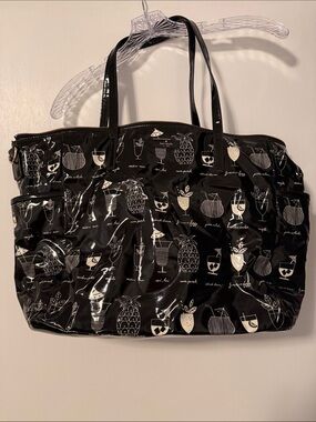 Kate Spade Daycation Printed Tote Bag Fruit & Cocktail Tiki Drink Beach Novelty